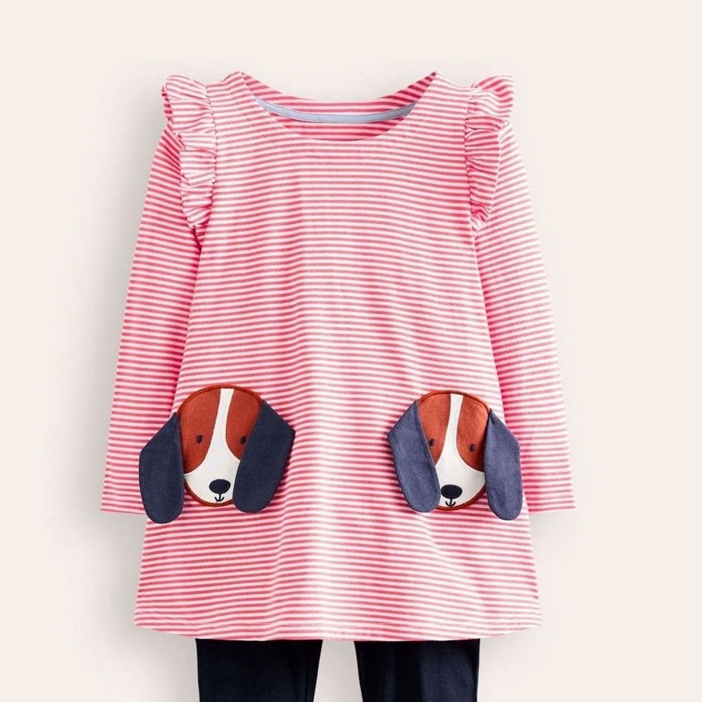 Boden Striped Shirt with Dog Pockets 18-24m